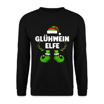 Glühwein Elfe Weihnachtsmarkt Glühweinstand - Unisex Pullover - Schwarz - Vorne - Alina (178cm) & Michal (187cm)