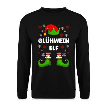 Glühwein Elfe Weihnachtsmarkt Glühweinstand - Unisex Pullover - Schwarz - Vorne - Alina (178cm) & Michal (187cm)