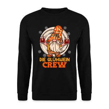 Weihnachten Die Glühwein Crew Glühweintasse - Unisex Pullover - Schwarz - Vorne - Alina (178cm) & Michal (187cm)