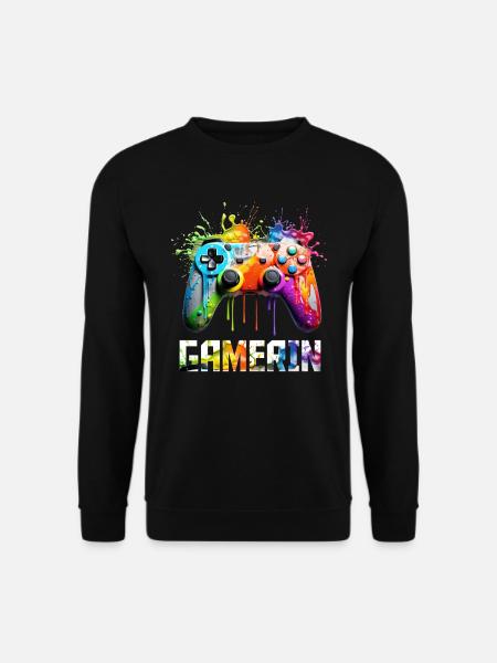 Videospiel Frauen Gamerin Gaming Fan Zocken - Unisex Pullover - Schwarz