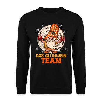 Glühweinbude Das Glühwein Team Weihnachtsmarkt - Unisex Pullover - Schwarz - Vorne - Alina (178cm) & Michal (187cm)