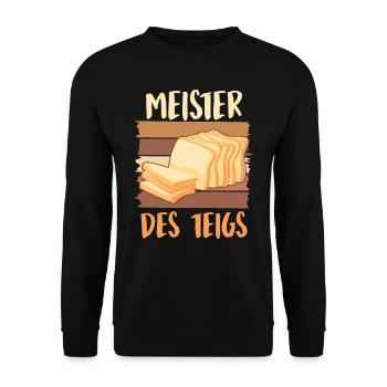 Brotbäcker Meister des Teigs Backliebhaber - Unisex Pullover - Schwarz - Vorne - Alina (178cm) & Michal (187cm)