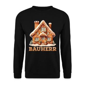 Lebkuchenhaus Bauherr Weihnachten Lebkuchengebäck - Unisex Pullover - Schwarz - Vorne - Alina (178cm) & Michal (187cm)