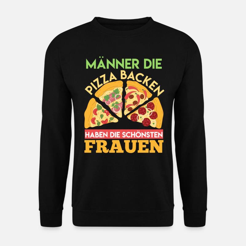 Männer die Pizza Backen Backliebhaber Pizza - Unisex Pullover - Schwarz