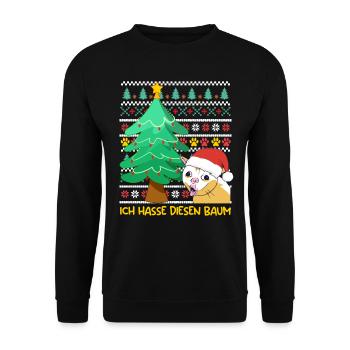 Weihnachten Ich Hasse diesen Baum Weihnachtsbaum - Unisex Pullover - Schwarz - Vorne - Alina (178cm) & Michal (187cm)