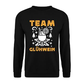 Glühwein Bude Team Glühwein Weihnachten - Unisex Pullover - Schwarz - Vorne - Alina (178cm) & Michal (187cm)