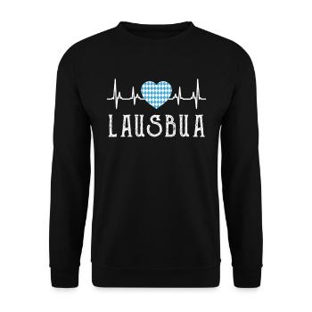 Lausbua Bayern Shirt Männer Bayerisches Shirt - Unisex Pullover - Schwarz - Vorne - Alina (178cm) & Michal (187cm)