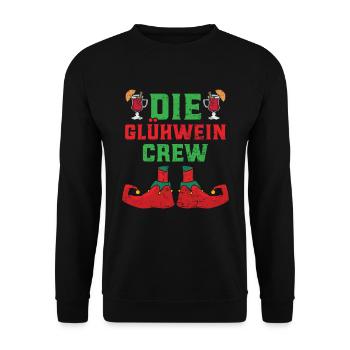 Weihnachten Die Glühwein Crew Glühweinstand - Unisex Pullover - Schwarz - Vorne - Alina (178cm) & Michal (187cm)