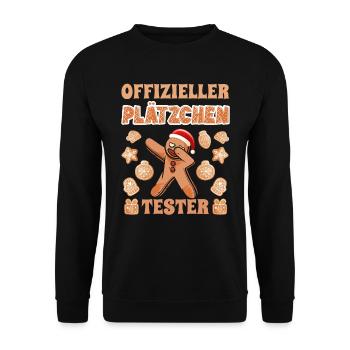 Lebkuchen Backen Offizieller Plätzchen Tester - Unisex Pullover - Schwarz - Vorne - Alina (178cm) & Michal (187cm)
