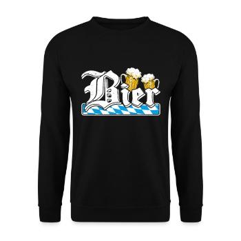 Bayerisch Bierliebhaber Bayern Bier München - Unisex Pullover - Schwarz - Vorne - Alina (178cm) & Michal (187cm)