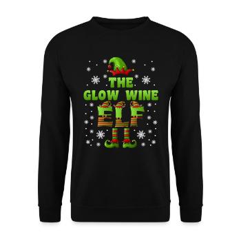 Glühwein Elfe Wichtel Weihnachtsmarkt - Unisex Pullover - Schwarz - Vorne - Alina (178cm) & Michal (187cm)