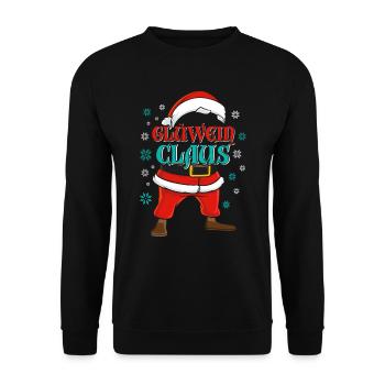 Weihnachtsmann Glühwein Claus Weihnachten - Unisex Pullover - Schwarz - Vorne - Alina (178cm) & Michal (187cm)