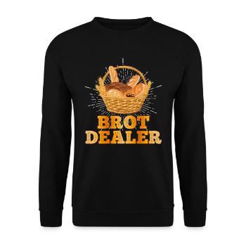 Brot Dealer Backliebhaber Brotteig Backen - Unisex Pullover - Schwarz - Vorne - Alina (178cm) & Michal (187cm)