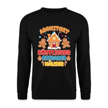 Architekt Köstlicher Essbarer Häuser Weihnachten - Unisex Pullover - Schwarz - Vorne - Alina (178cm) & Michal (187cm)