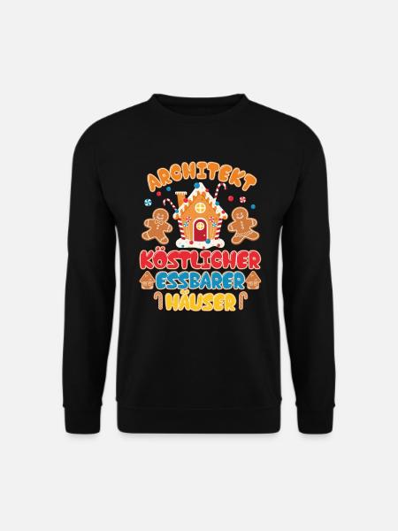 Architekt Köstlicher Essbarer Häuser Weihnachten - Unisex Pullover - Schwarz