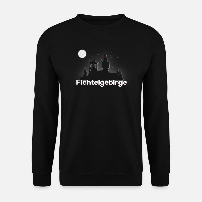 Schneeberg bei Nacht mit Luchs - Unisex Pullover - Schwarz