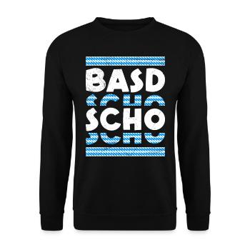 Basd Scho Boarisch Bayern Flagge Bayern Weiß Blau - Unisex Pullover - Schwarz - Vorne - Alina (178cm) & Michal (187cm)