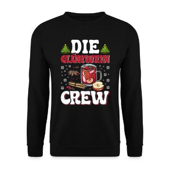 Weihnachten Die Glühwein Crew Glühweinstand - Unisex Pullover - Schwarz - Vorne - Alina (178cm) & Michal (187cm)