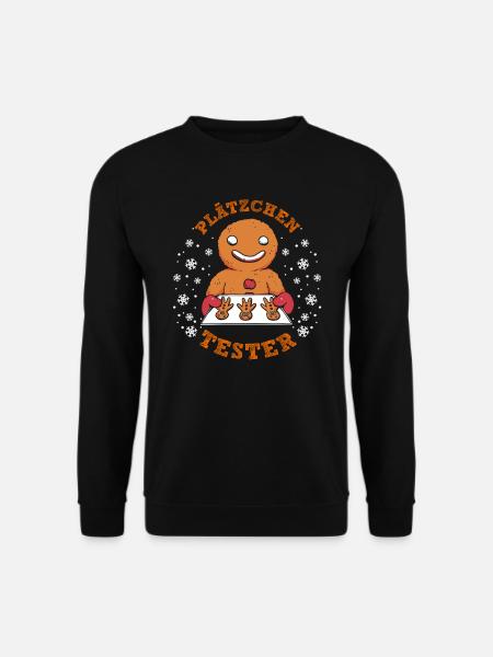 Lebkuchenmann Plätzchen Tester Weihnachten - Unisex Pullover - Schwarz