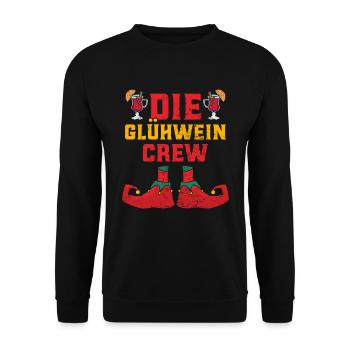 Weihnachten Die Glühwein Crew Glühweinstand - Unisex Pullover - Schwarz - Vorne - Alina (178cm) & Michal (187cm)