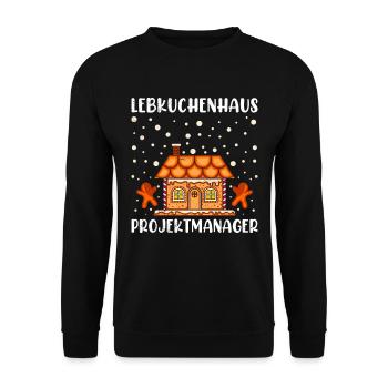 Lebkuchenhaus Projektmanager Weihnachten Backen - Unisex Pullover - Schwarz - Vorne - Alina (178cm) & Michal (187cm)