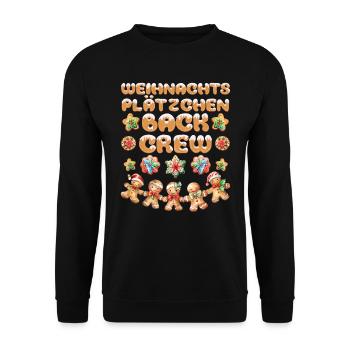 Weihnachtsplätzchen Crew Weihnachtsgebäck Backen - Unisex Pullover - Schwarz - Vorne - Alina (178cm) & Michal (187cm)