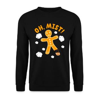 Lebkuchenmann Weihnachten Oh Snap! Plätzchen - Unisex Pullover - Schwarz - Vorne - Alina (178cm) & Michal (187cm)
