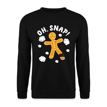 Lebkuchenmann Weihnachten Oh Snap! Plätzchen - Unisex Pullover - Schwarz - Vorne - Alina (178cm) & Michal (187cm)