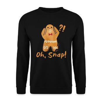Lebkuchenmann Weihnachten Oh Snap! Plätzchen - Unisex Pullover - Schwarz - Vorne - Alina (178cm) & Michal (187cm)