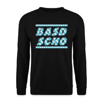 Basd Scho Freistaat Bayern Bayerisches Shirt - Unisex Pullover - Schwarz - Vorne - Alina (178cm) & Michal (187cm)
