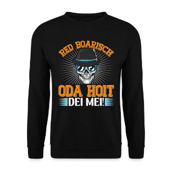 Bayern Red Boarisch oda Hoit dei Mei Bayerisch - Unisex Pullover - Schwarz - Vorne - Alina (178cm) & Michal (187cm)