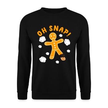 Lebkuchenmann Weihnachten Oh Snap! Plätzchen - Unisex Pullover - Schwarz - Vorne - Alina (178cm) & Michal (187cm)