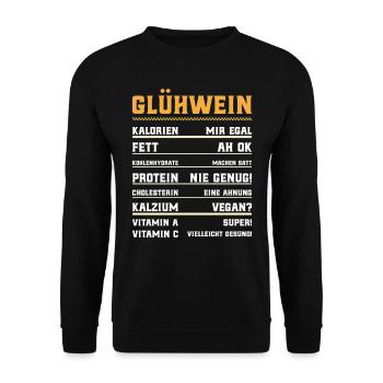 Glühwein Nährstoffe Weihnachtsmarkt Glühweinstand - Unisex Pullover - Schwarz - Vorne - Alina (178cm) & Michal (187cm)