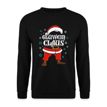 Weihnachtsmann Glühwein Claus Weihnachten - Unisex Pullover - Schwarz - Vorne - Alina (178cm) & Michal (187cm)
