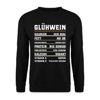 Glühwein Nährstoffe Weihnachtsmarkt Glühweinstand - Unisex Pullover - Schwarz - Vorne - Alina (178cm) & Michal (187cm)