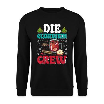 Weihnachten Die Glühwein Crew Glühweinstand - Unisex Pullover - Schwarz - Vorne - Alina (178cm) & Michal (187cm)