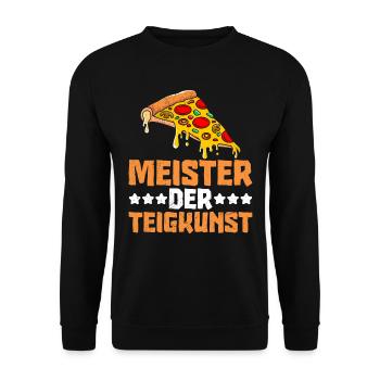 Meister der Teigkunst Pizza Bäckerei Pizza - Unisex Pullover - Schwarz - Vorne - Alina (178cm) & Michal (187cm)
