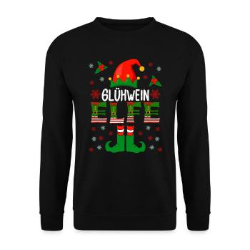 Glühwein Elfe Wichtel Weihnachtsmarkt - Unisex Pullover - Schwarz - Vorne - Alina (178cm) & Michal (187cm)