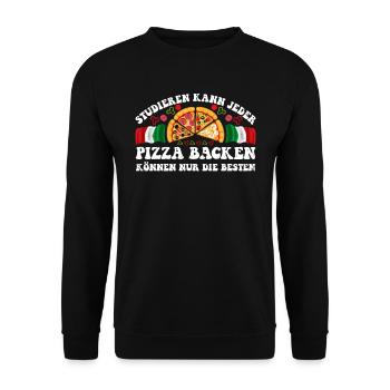 Italienische Pizza Backen Steinofen Pizzateig - Unisex Pullover - Schwarz - Vorne - Alina (178cm) & Michal (187cm)