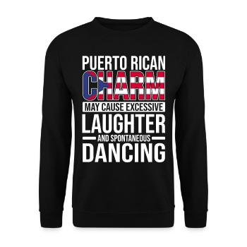 Puerto Rico Flagge | Puerto Ricaner Geschenkideen - Unisex Pullover - Schwarz - Vorne - Alina (178cm) & Michal (187cm)