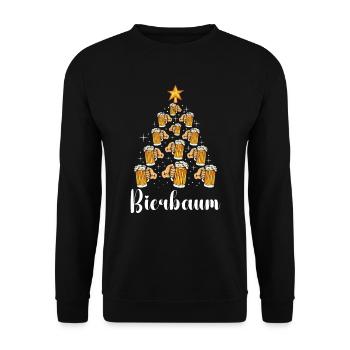Biertrinker Bierbaum Weihnachten Bierfan - Unisex Pullover - Schwarz - Vorne - Alina (178cm) & Michal (187cm)