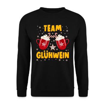 Weihnachtsmarkt TEAM Glühwein Weihnachten - Unisex Pullover - Schwarz - Vorne - Alina (178cm) & Michal (187cm)