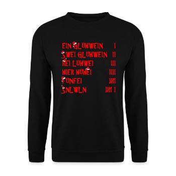 Weihnachten Ein Glühwein Swei Glühwein Rei - Unisex Pullover - Schwarz - Vorne - Alina (178cm) & Michal (187cm)