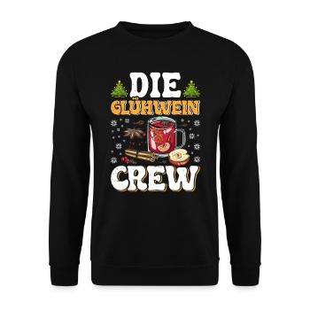Weihnachten Die Glühwein Crew Glühweinstand - Unisex Pullover - Schwarz - Vorne - Alina (178cm) & Michal (187cm)