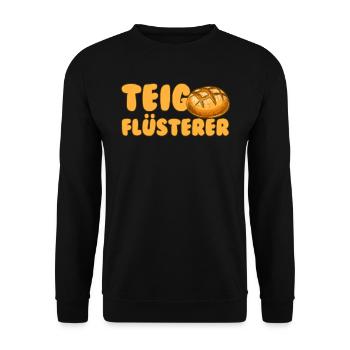 Teigflüsterer Backliebhaber Backfans Backen - Unisex Pullover - Schwarz - Vorne - Alina (178cm) & Michal (187cm)
