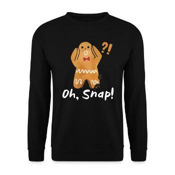 Lebkuchenmann Weihnachten Oh Snap! Plätzchen - Unisex Pullover - Schwarz - Vorne - Alina (178cm) & Michal (187cm)