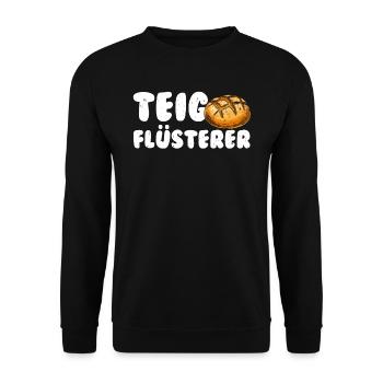 Teigflüsterer Backliebhaber Backfans Backen - Unisex Pullover - Schwarz - Vorne - Alina (178cm) & Michal (187cm)
