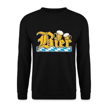 Bayerisch Bierliebhaber Bayern Bier München - Unisex Pullover - Schwarz - Vorne - Alina (178cm) & Michal (187cm)