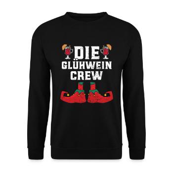 Weihnachten Die Glühwein Crew Glühweinstand - Unisex Pullover - Schwarz - Vorne - Alina (178cm) & Michal (187cm)