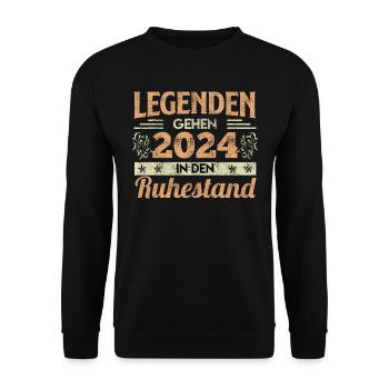 Legenden gehen 2024 in den Ruhestand Rentner - Unisex Pullover - Schwarz - Vorne - Alina (178cm) & Michal (187cm)